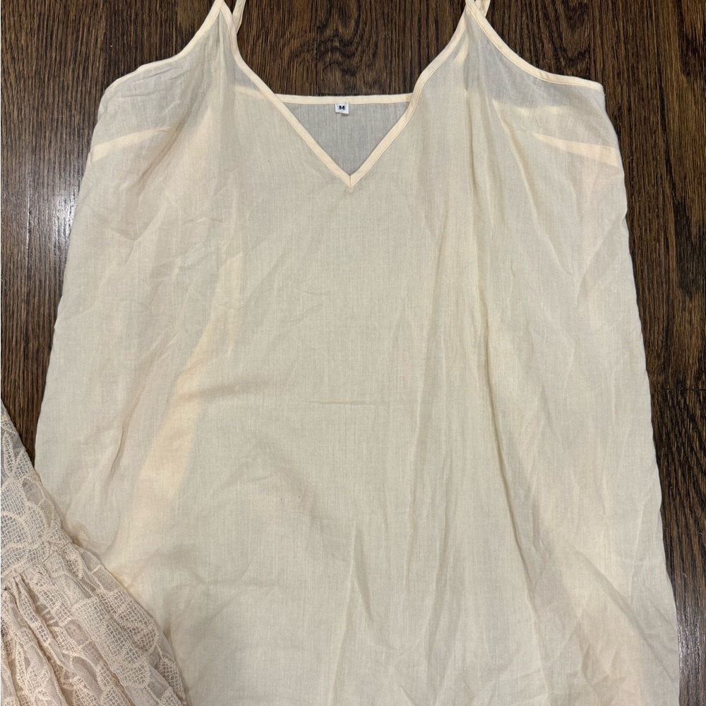 Free People Cream Lace Mini Dress - Picture 4 of 9